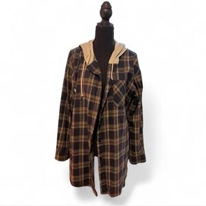 Cozy Plaid Hooded Utility Jacket